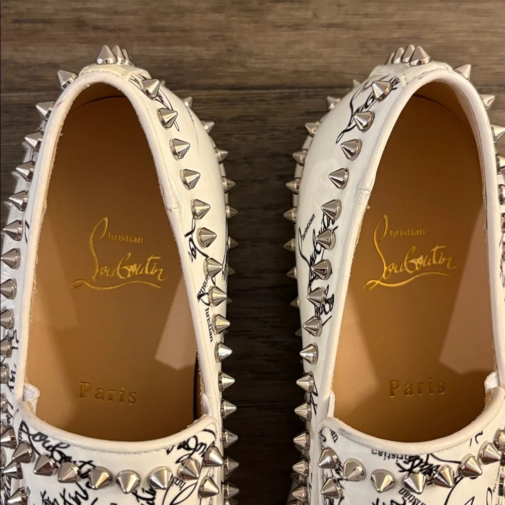 EUC [Christian Louboutin] Pik Boat Patent Spikes Slip-On LTD Men’s US 7 / EU 40 - Picture 8 of 12